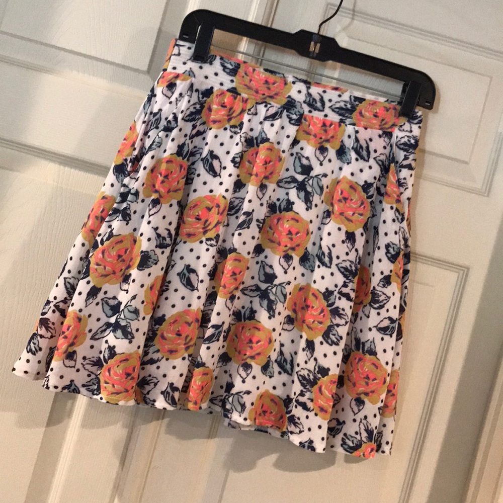 Floral and Polka-Dot Skirt